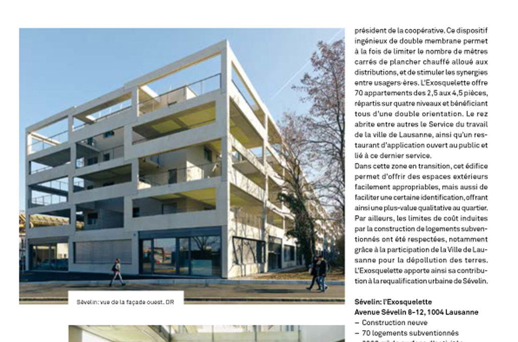 Le projet Sévelin publié dans « habitation » de Septembre 2022